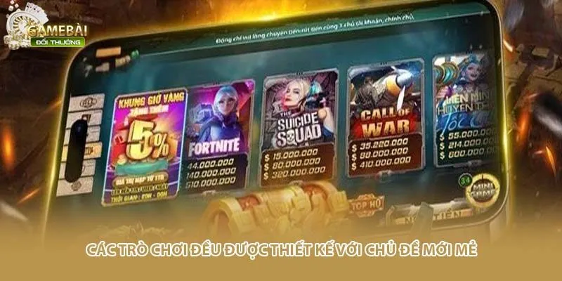 Các trò chơi đều được thiết kế với chủ đề mới mẻ