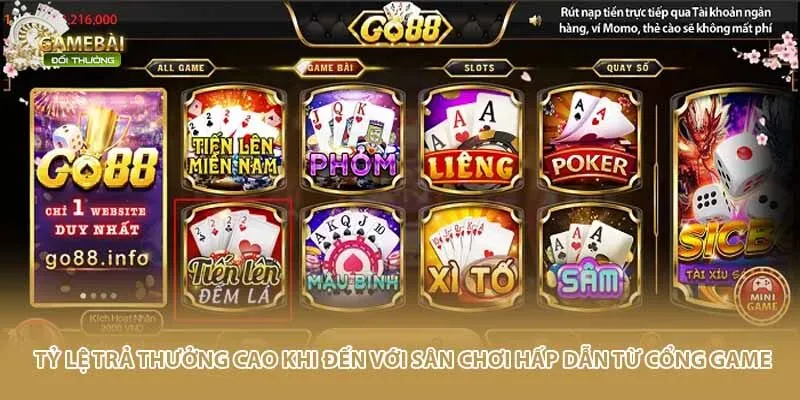 Tỷ lệ trả thưởng cao khi đến với sân chơi hấp dẫn từ cổng game